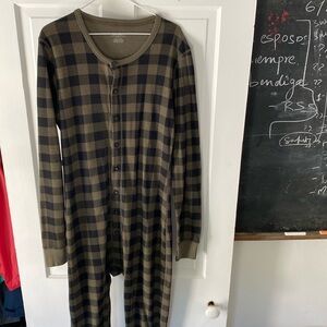 Jockey Union Suit Size M Plaid